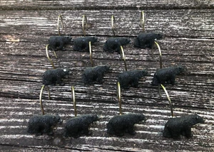 Black Bear Shower Curtain Hooks Set of 12 - Bild 1 von 6