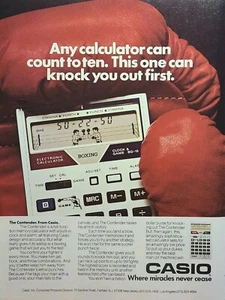 Casio Electronic Calculator and Boxing Game The Contender Vintage Print Ad 1981 - Picture 1 of 4