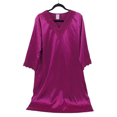 Camisón para mujer H&M mediano satinado encaje rojo borgoña vintage años 80 glamour Foto 1 de 4