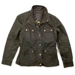 Chaqueta de campo relajada de novio para mujer pequeña verde oliva 100 % algodón - Imagen 1 de 12