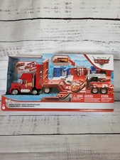 Disney Pixar Cars Mack Hauler Movie Playset Toy Truck Transforms Red Rust-Eze