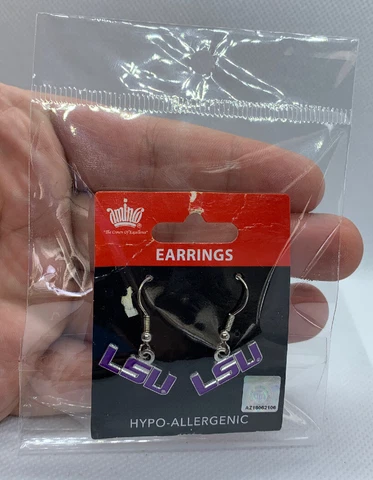 LSU University Hypo-Allergenic Hook Earrings NWT Cover