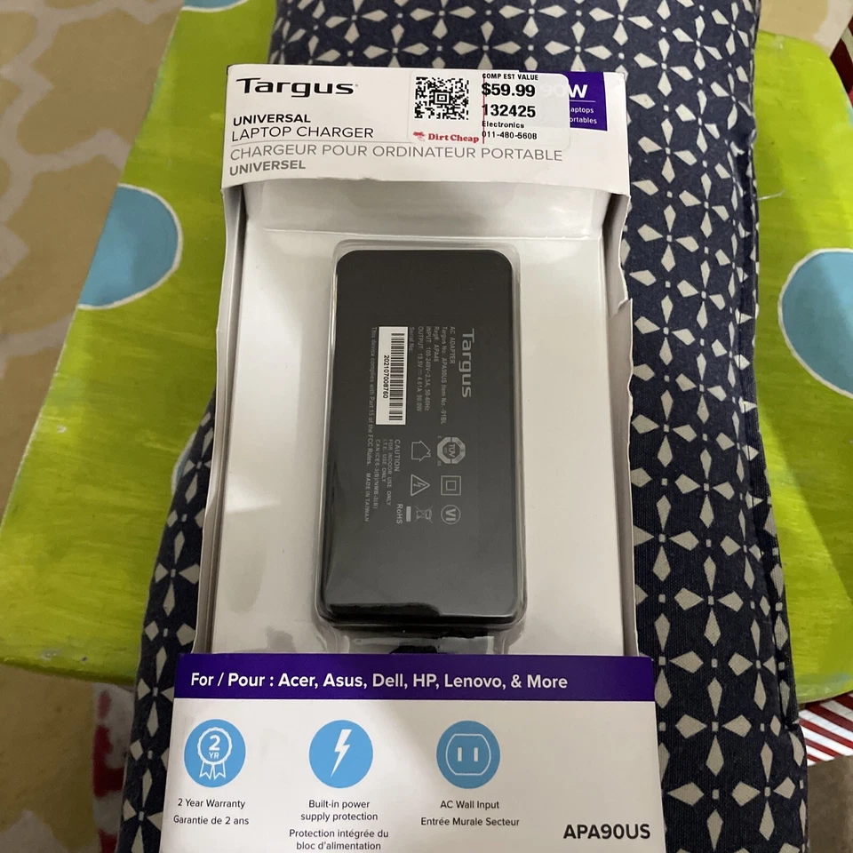Cargador Universal para Portátil Targus - Negro - Caja Abierta Probada Foto 1 de 1