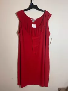 NWT Studio Dress Business Casual Sleeveless Office Red Light Women Plus Size 18W - Picture 1 of 5