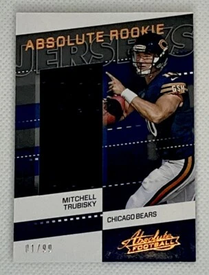 2017 Panini Absolute Jerseys /99 Mitchell Trubisky #37 Rookie RC - Image 1 of 2