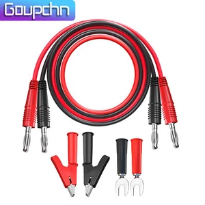 Multimeter Test Lead Dual 4mm Banana to Banana Plug with Alligator Clips 1000V - Picture 1 of 10