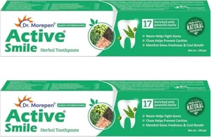 Dr. Morepen Active Smile Herbal Toothpaste (100 g, Pack of 2) Free Shipping. - Picture 1 of 6