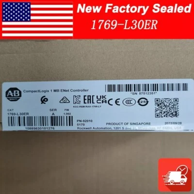 NEW Factory Sealed AB 1769-L30ER /A CompactLogix 1 MB ENet Controller 1769L30ER - Image 1 of 4