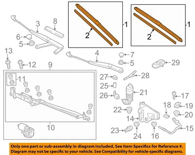 Brazo limpiaparabrisas delantero VW VOLKSWAGEN OEM 11-17 Touareg 7P0998002 Foto 1 de 2