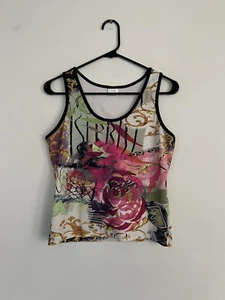 Cute So Sporty Women's Athletic Fitted Bra Tank Sport Top Graphic Size Large - Picture 1 of 3
