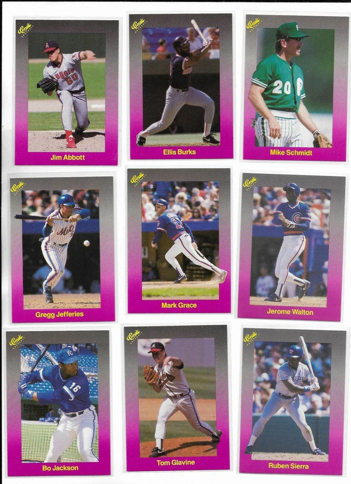 1989 Classic Travel Purple PICK-A-CARD Schmidt Grace Bo Jackson Ryan Griffey ++ - Image 1 of 1