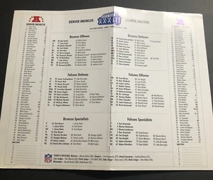 SB Super Bowl XXXIII 33 NFL Broncos Falcons Miami Stats Facts 11”x 14” Card - Picture 1 of 8