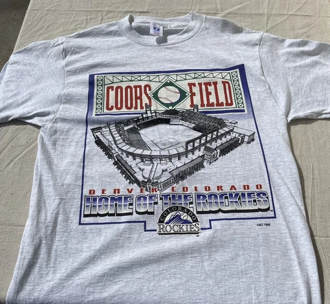 Vintage Colorado Rockies Coors Field 1995 Made In USA Size M Gray Cover