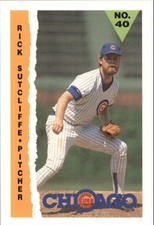 1990 Cubs Marathon #20 Rick Sutcliffe OVERSIZED