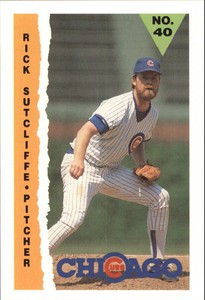 1990 Cubs Marathon #20 Rick Sutcliffe OVERSIZED