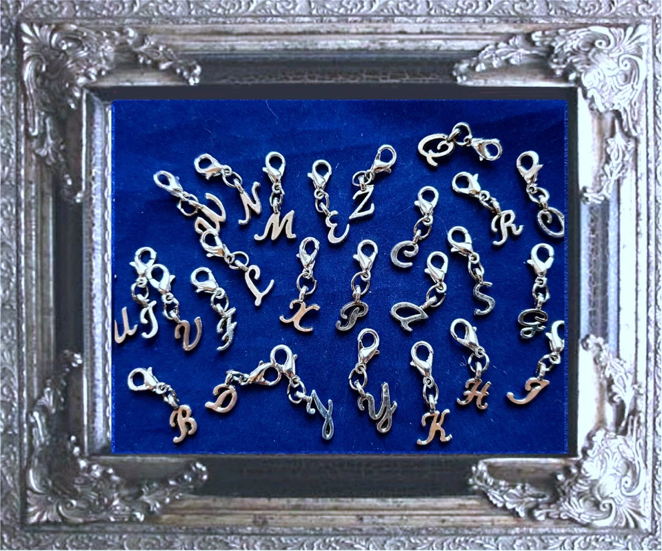 CHARM ANHÄNGER BUCHSTABE BUCHSTABEN  A-Z~INITIALEN  silber für ARMBAND und KETTE - Bild 1 von 1