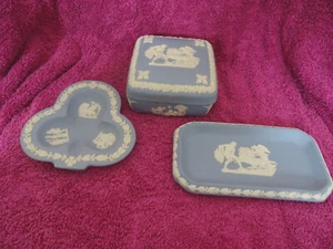 3 Stück Wedgwood hellblau Jasperware - Deckeltopf etc. - Bild 1 von 5