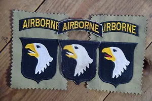 101st Airborne Paratrooper FE type 3 RED TONGUE patch - Normandy - Miss Drop 44 - Picture 1 of 4