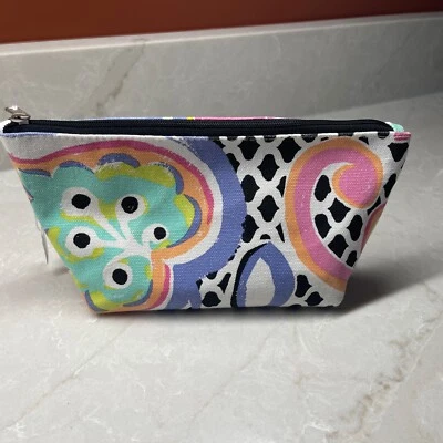 NEW Pottery Barn PB Teen Colorful Makeup Bag 9” Cotton Pouch - Image 1 of 4