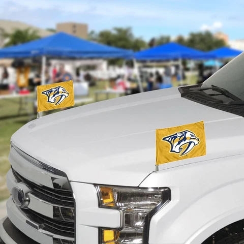 NHL - Nashville Predators Ambassador Car Flags - 2 Pack Mini Auto Flags, 4inx6in Cover