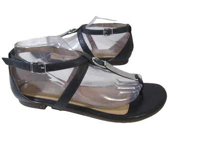 Sandálias tanga ANTONIO MELANI preta com fivela no tornozelo 9M LKN B15 - Imagem 1 de 4