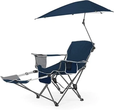 Silla Plegable De Camping Con Techo Ajustável Y Portavasos Portátil Y Práctica - Imagem 1 de 4