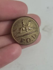 Botón uniforme de jinete Pony Express del departamento de correos de los años 1870-80 N1D - Imagen 1 de 2