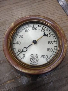 Vtg Ashcroft New York Brass 0-200 PSI Steam Pressure Gauge Steampunk - Picture 1 of 7