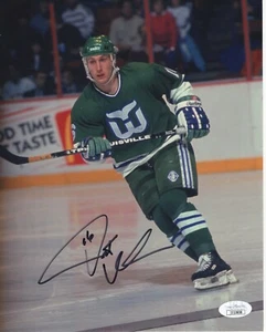 FOTO FIRMADA DE 8 x 10 PAT VERBEEK con AUTENTICIDAD JSA - HARTFORD WHALERS - Imagen 1 de 2