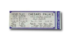Julio Iglesias Authentic 1992 Original Concert Ticket Pass Band Tour - Picture 1 of 2