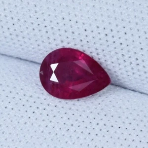 0.90 ct GCI" BEST GRADE PINKISH RED / NATURAL RUBY - 7x5 mm Pear - Gem Video !! - Picture 1 of 4