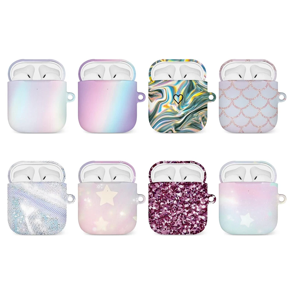 CASE FOR AIRPODS 1 2 3 PRO COVER HARD SHELL IRIDESCENT GLITTER - Image 1 of 1