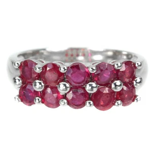 925 Sterling Silver Ring Round Ruby Natural Gemstone Jewelry Size 9.5 - Picture 1 of 10