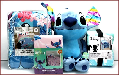 6 piezas - Edredón Disney STITCH + Juego de sábanas + Manta + 28" de alto PUNTADA - GEMELO Foto 1 de 4