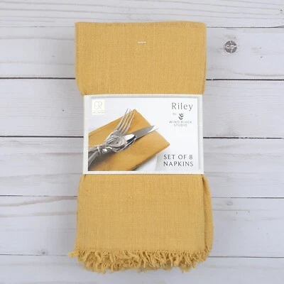 Wind River Studio Fabric Dinner Napkins Set of 8 Lightweight Cotton Raw Edge - Image 1 of 2