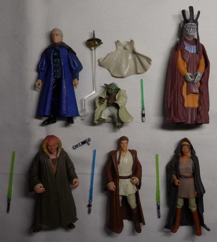 1990s STAR WARS 3.75" Figure Lot 6 OBI-WAN/NUTE/ADI GALIA/YODA/PALPATINE/SAESEE Cover