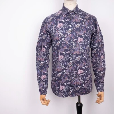 Camisa de algodón manga larga con cuello abotonado floral cachemir ETON para hombre S 38/15 Foto 1 de 4