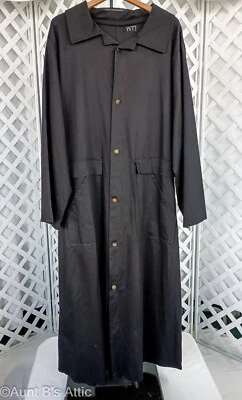 Western/Gothic/Horror 男式长款黑色棉/Poly 中重掸子外套 XL — 第 1/4 张图片