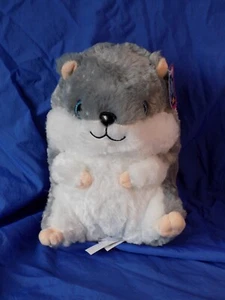 Belly Buddy Hamster Plush Toy Gray w/ White Super Soft Larger 11" - Picture 1 of 6
