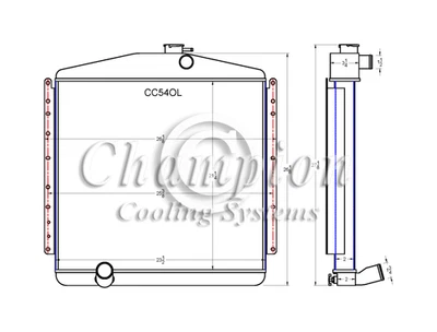 RS Champion 3 Row Radiator,Shroud,2 13" Fans for 1954 - 1956 Oldsmobile Starfire - Image 1 of 4