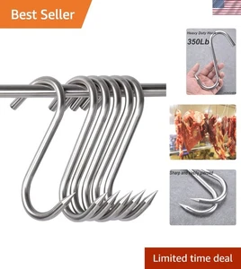 Rust-Resistant Stainless Steel Meat Hooks, 6 Pack - Picture 1 of 8
