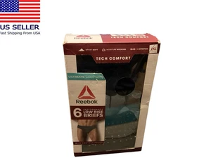 Reebok Men Tech Comfort Low Rise Performance Briefs Underwear 6 Pack Size 2XL - Picture 1 of 2