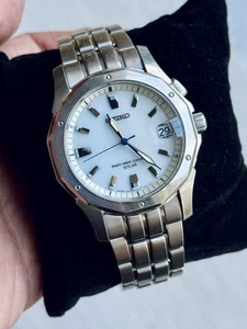 SUPER RARE Seiko Brightz 7B22-0BA0 Titanium, White, Radio Wave Control Solar - Picture 1 of 9