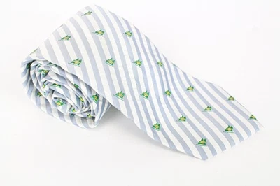 SUITSUPPLY Men's Tie 150 x 8 cm Light Blue Silk Knit Striped Classic Formal * - Image 1 of 4