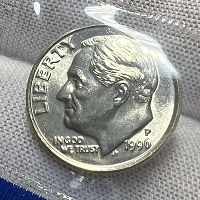 1996 P&D Roosevelt Dimes BU in Mint Cello receive the 2 coins pictured  #1501 - Image 1 of 4