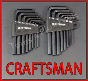 CRAFTSMAN HAND TOOLS 16pc SAE & METRIC MM Allen Short Arm Hex Key wrench set - Picture 1 of 5