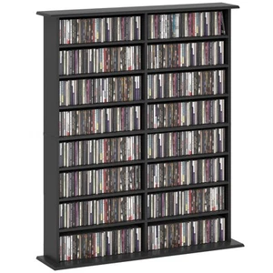 HOMCOM Unidad de Almacenamiento de CD Torre de DVD Estante de Almacenamiento Blu-ray para Oficina, Negro - Imagen 1 de 12