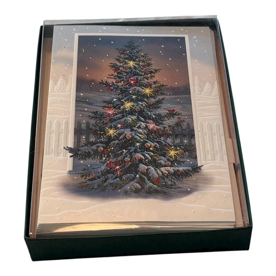 Tarjetas de Navidad Pumpernickel Press árbol brillante (14) sobres EE. UU. Sam Timm Foto 1 de 4