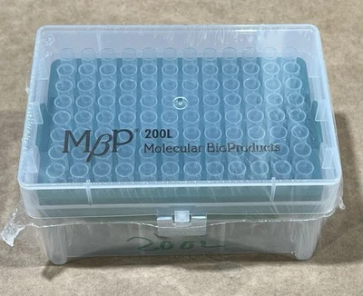 MBP 200 µl Pipette Tips Rack 96 Count Molecular BioProducts New - Image 1 of 3
