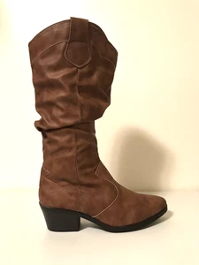 Damen Hotsoles zum Überziehen braun Leder Cowgirl Westernstiefel Größe 7,5 NEU - Bild 1 von 12